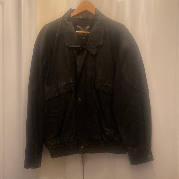 Vintage ADLER Mens Black Leather Bomber Jacket M Medium $300 EUC lcsr - Picture 2 of 15
